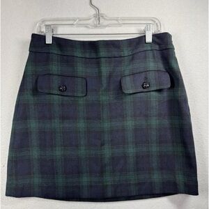 LOFT Holiday Green plaid Tartan Skirt NWT